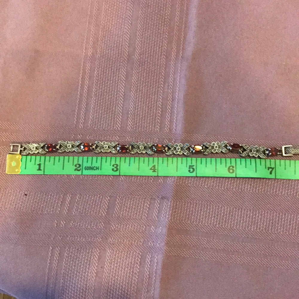 Ruby sterling silver bracelet